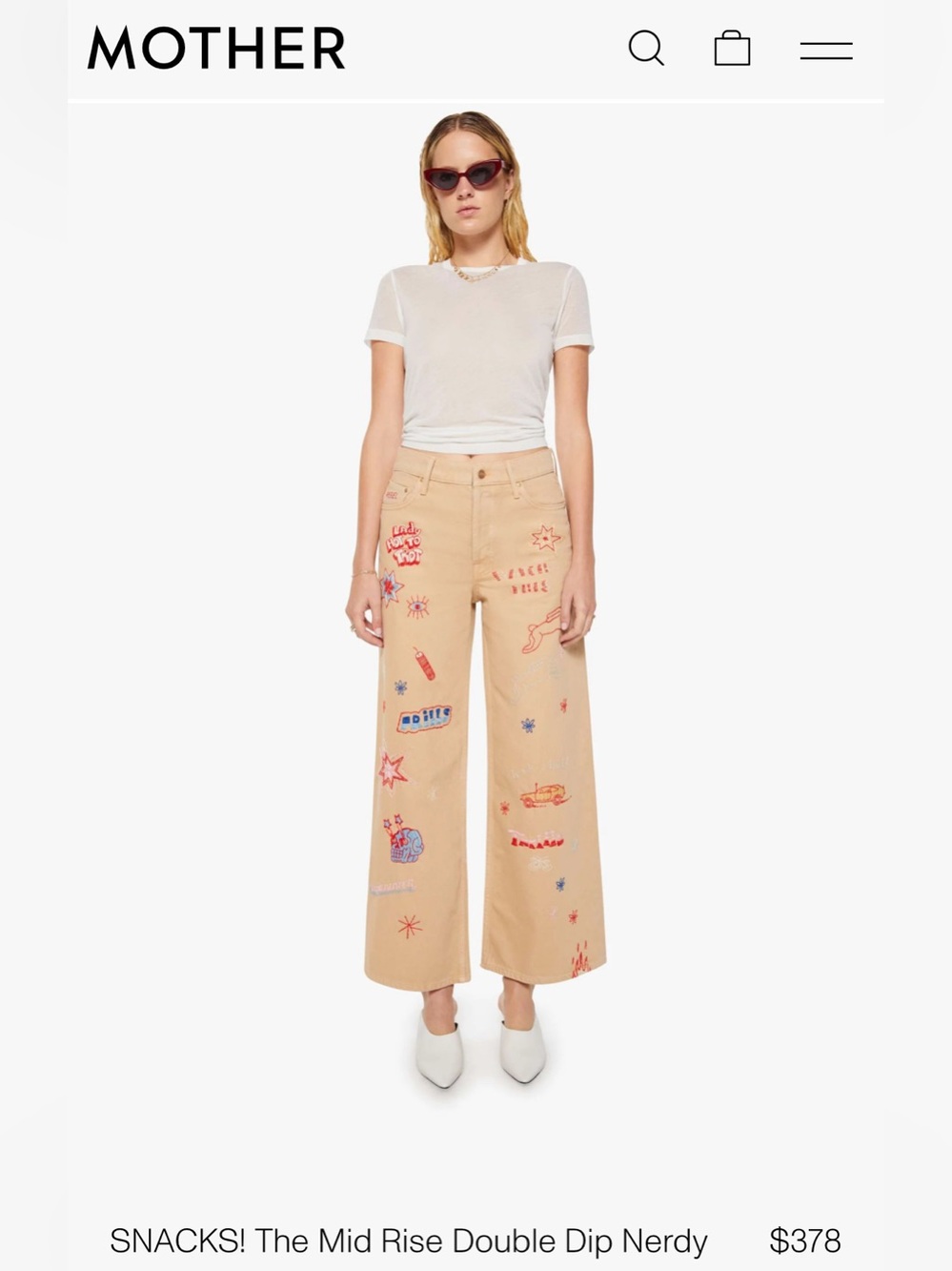MOTHER SNACKS “DOUBLE DIP NERDY”MID RISE
WASH: KHAKI
*SIZE 27 *NWOT $378.00